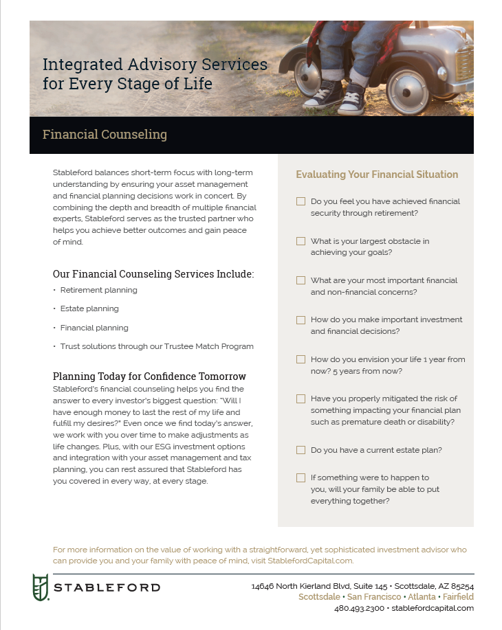 Financial Counseling - Stableford Capital financial Planning Worksheet