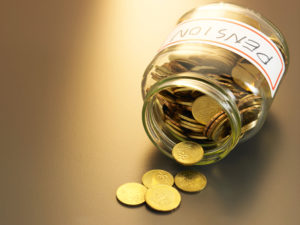 Retirement Planning coins pouring out from the pension fund jar on Stableford Capital Blog