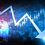 Decreasing arrow shows stock market crash