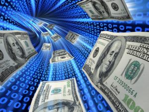 Digital Currency image of money floating in computer coding 1 and 0's Stableford-web