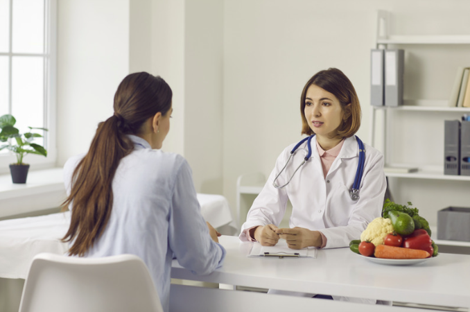 Woman talking with a professional to plan for healthcare